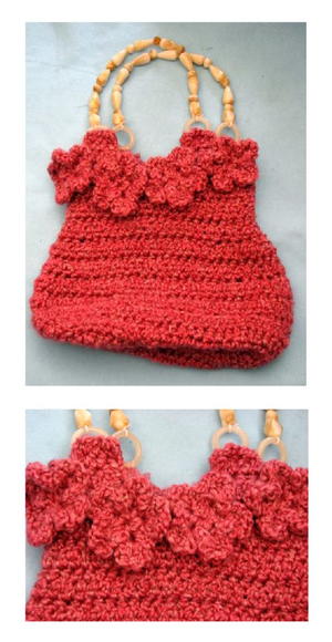 Rose Homespun Purse Rose Homespun Purse