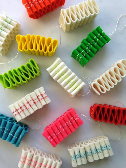 Felt Ribbon Candy Ornaments Felt Ribbon Candy Ornaments