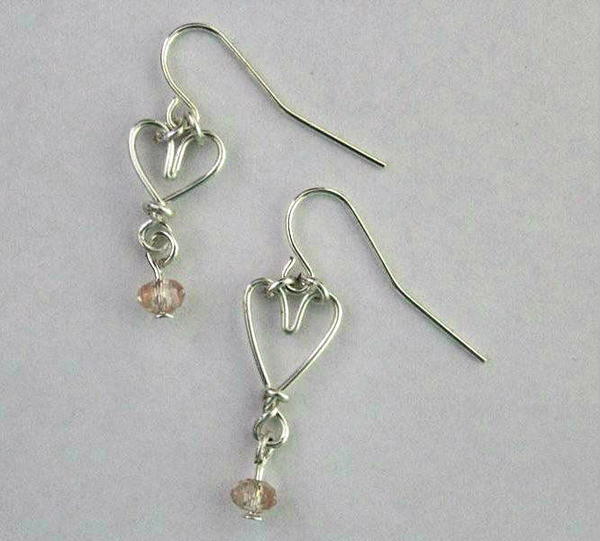 Heart Shaped Wire Wrapped Earrings Heart Shaped Wire Wrapped Earrings
