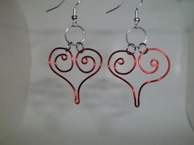 Crimson Spiral Heart Earrings