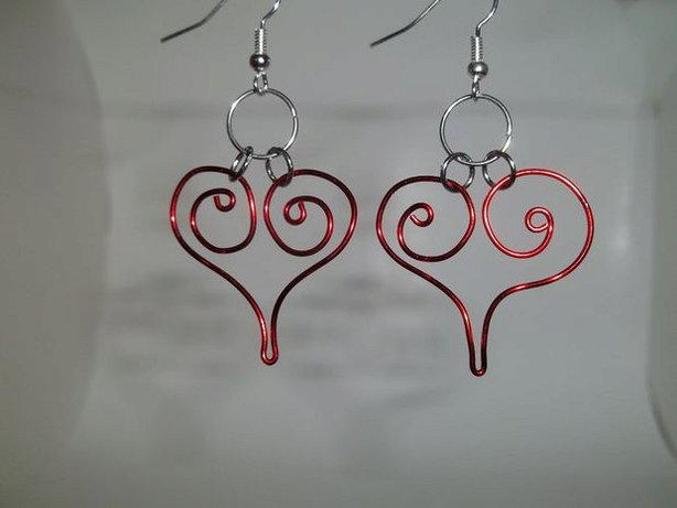 Crimson Spiral Heart Earrings Crimson Spiral Heart Earrings