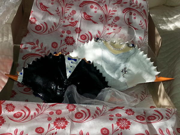 Crab Bride and Groom Ornaments Crab Bride and Groom Ornaments