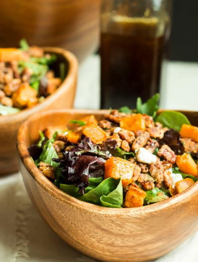 Warm Candied Pecan Salad