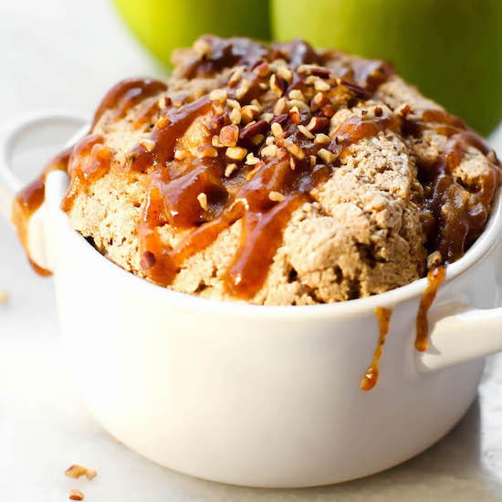 Caramel Apple Cinnamon Roll Mug Cake