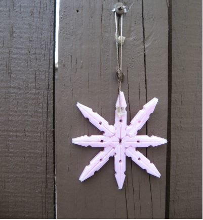 Clothespin Snowflake Ornament