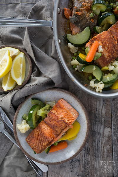 Pan Seared Coconut Oil Salmon Veggies Pan Seared Coconut Oil Salmon & Veggies