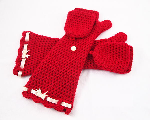 Ruby Red Fingerless Mittens Ruby Red Fingerless Mittens