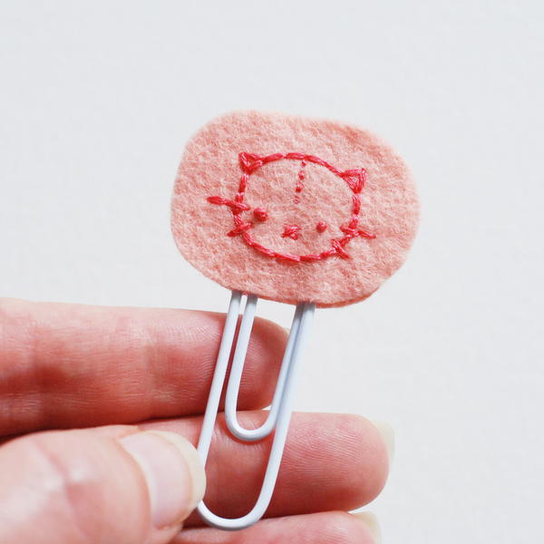 Kitty Embroidered Planner Clips Kitty Embroidered Planner Clips