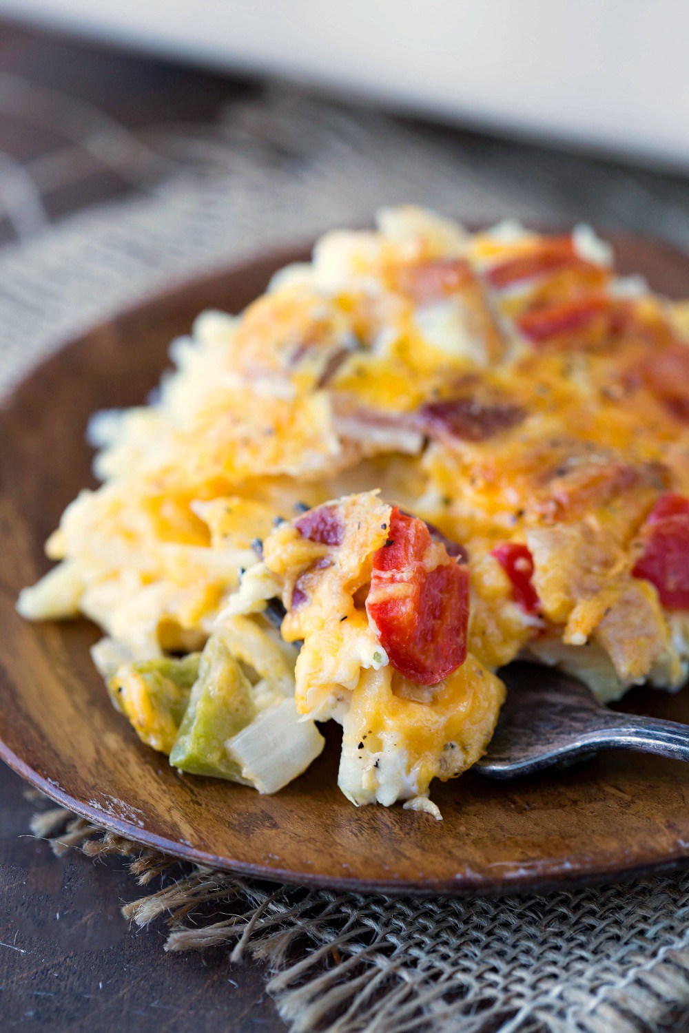 Overnight Bacon Veggie Hash Brown Casserole | AllFreeCasseroleRecipes.com