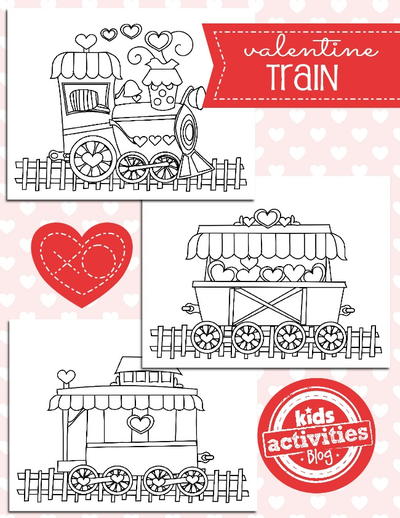 Valentine Train Coloring Pages