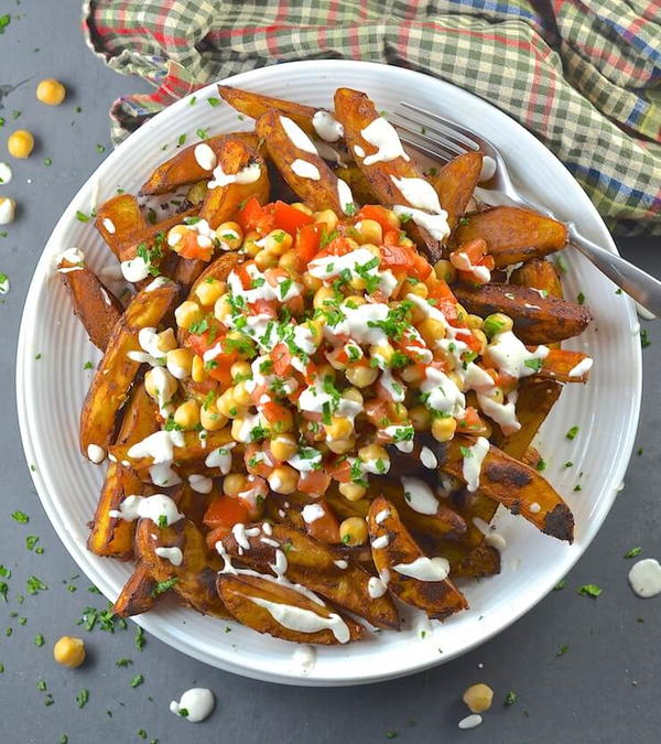 Loaded Taco Fries with Lime Crema Loaded Taco Fries with Lime Crema