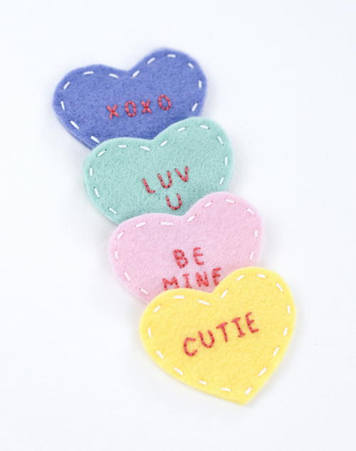 Mini Felt Conversation Hearts Mini Felt Conversation Hearts