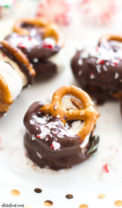 Mint Pretzel S'mores Bites