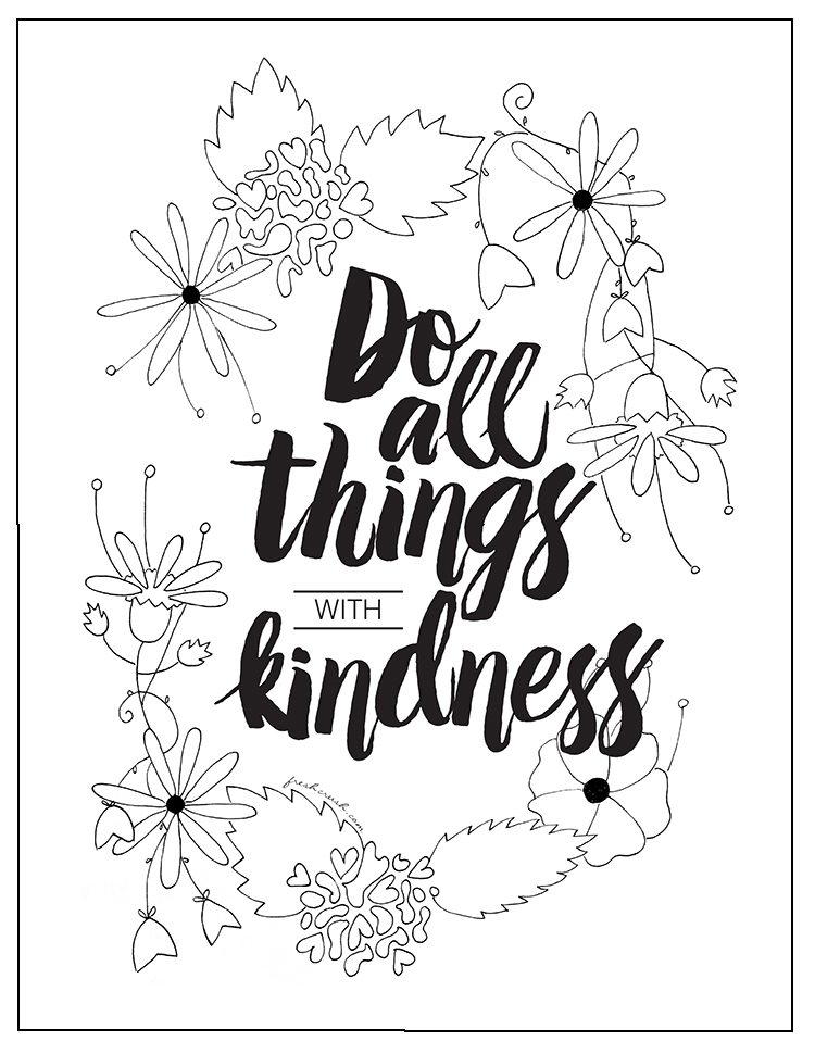 With Kindness Coloring Page