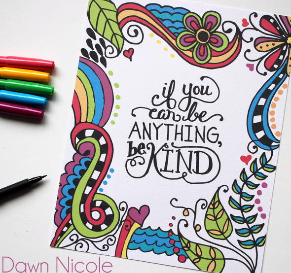 Be Kind Coloring Page | FaveCrafts.com