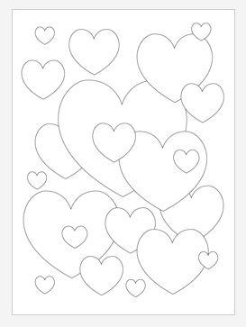 Bubbly Hearts Coloring Page Bubbly Hearts Coloring Page