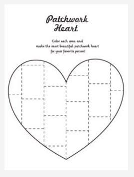 Patchwork Heart Coloring Page Patchwork Heart Coloring Page