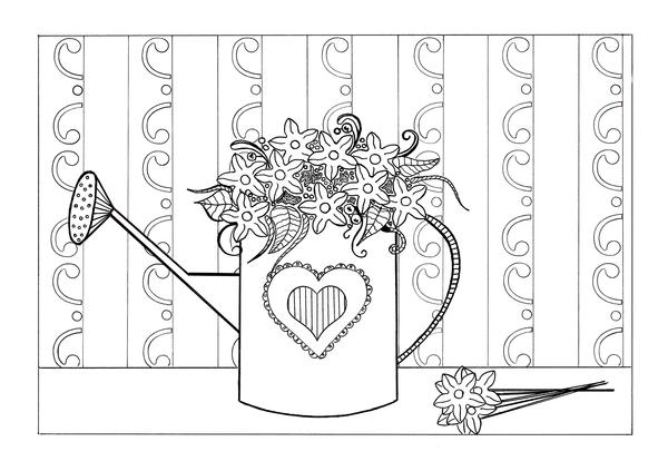 Spring Flowers Adult Coloring Page Spring Flowers Adult Coloring Page