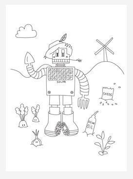 Solar Robot Coloring Page