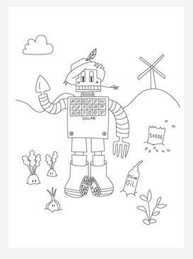 Solar Robot Coloring Page Solar Robot Coloring Page
