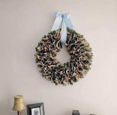 Square-Pinned Burlap Wreath