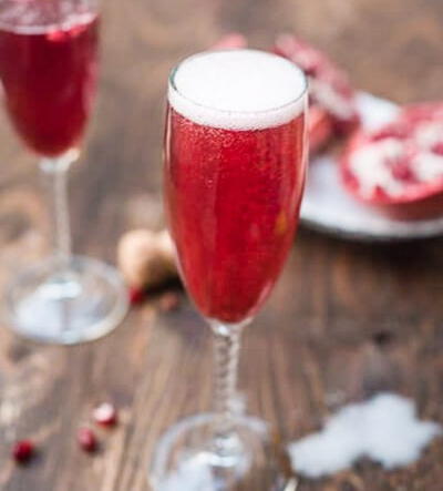 Easy Pomegranate Champagne Cocktail
