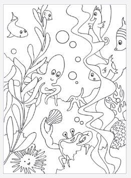 Under The Sea Coloring Page Favecrafts Com