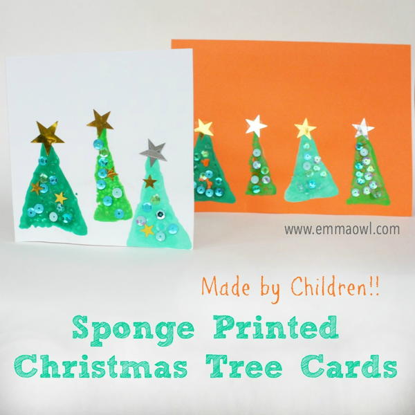 Easy Sponge Printed Christmas Trees Easy Sponge Printed Christmas Trees