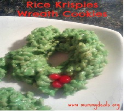 Rice Krispies Wreath Cookies
