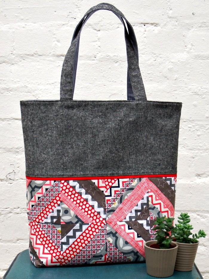 String Patchwork Tote Tutorial | FaveQuilts.com
