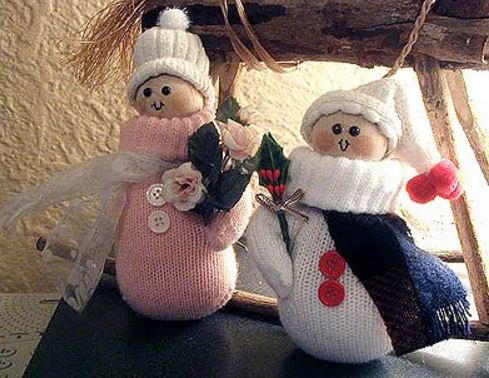 Recycled Mitten Snow People Craft Recycled Mitten Snow People Craft