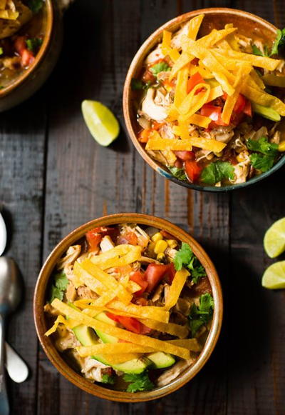 Slow Cooker Chicken Tortilla Soup Slow Cooker Chicken Tortilla Soup