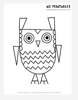 Zigzag the Owl Coloring Page Zigzag the Owl Coloring Page