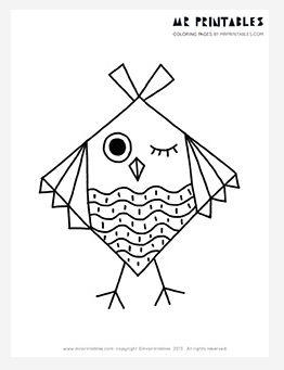 Winking Owl Coloring Page Winking Owl Coloring Page