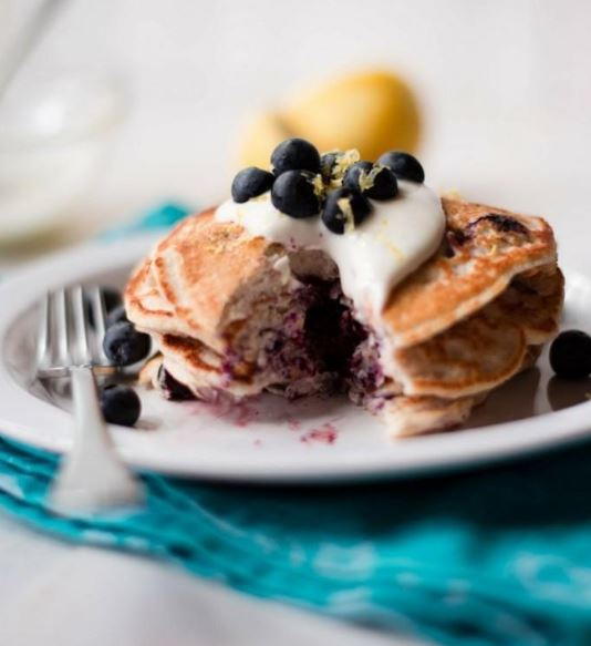 High Protein Blueberry Pancakes High Protein Blueberry Pancakes
