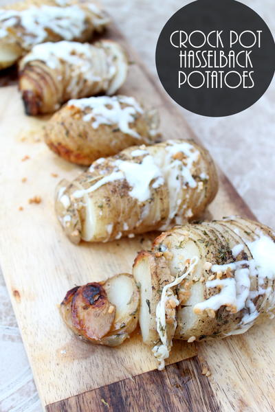Slow Cooker Hasselback Potatoes Slow Cooker Hasselback Potatoes