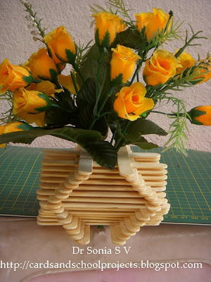 Popsicle Stick DIY Flower Vase Popsicle Stick DIY Flower Vase