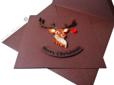 Quilled Christmas Card with Rudolph 