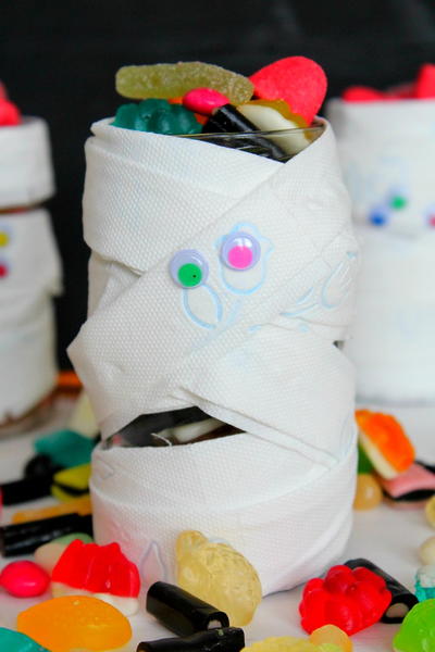 Mummy Halloween Treat Jar Mummy Halloween Treat Jar