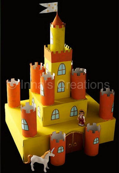 Box and Toilet Paper Roll Castle