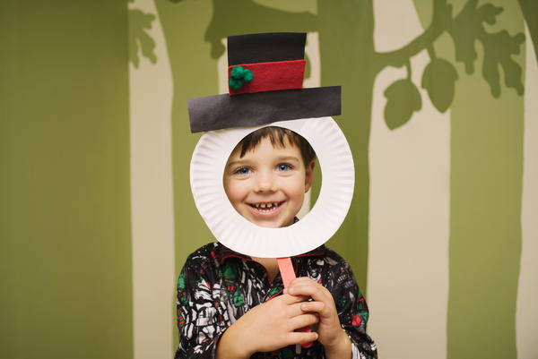 Paper Plate Kids Snowman Craft