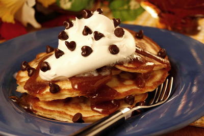 Fluffy Chocolate Chip Pancakes