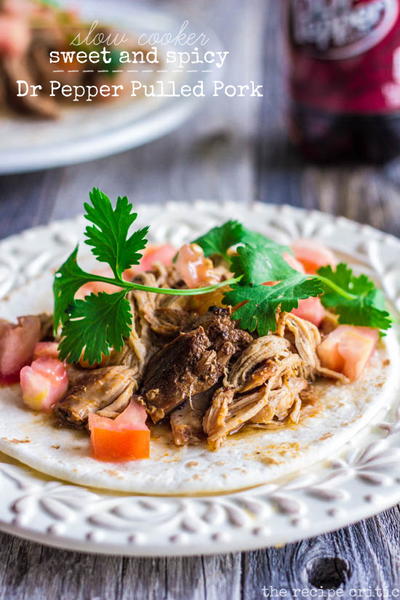 Slow Cooker Sweet and Spicy Dr Pepper Pulled Pork