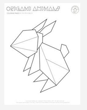 Origami Rabbit Coloring Page Origami Rabbit Coloring Page