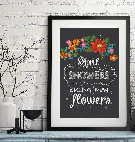 April Showers Printable Chalkboard Art April Showers Printable Chalkboard Art