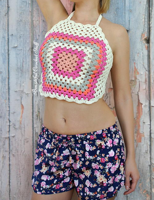 Granny Square Halter Top Free Pattern Granny Square Halter Top Free Pattern