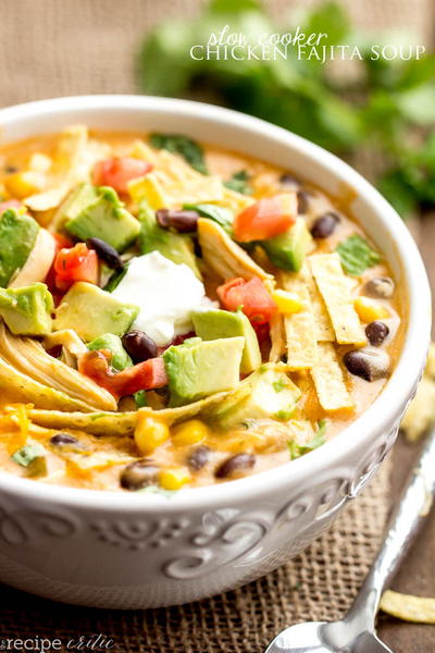 Slow Cooker Chicken Fajita Soup Slow Cooker Chicken Fajita Soup