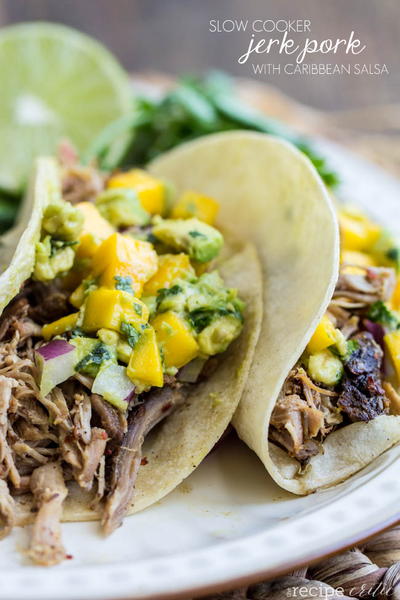 Slow Cooker Jerk Pork with Caribbean Salsa Slow Cooker Jerk Pork with Caribbean Salsa