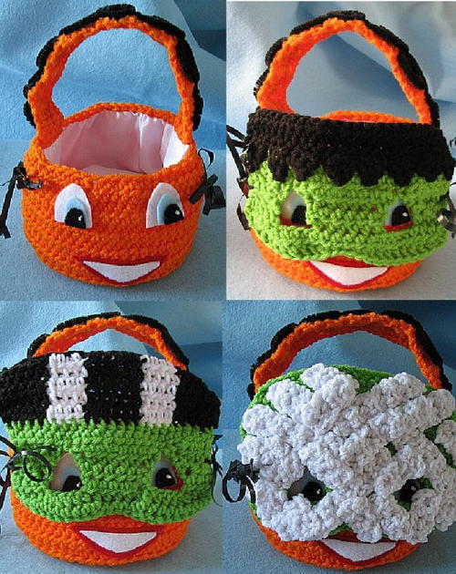 Pumpkin Totes with Masks Pumpkin Totes with Masks