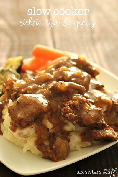 Slow Cooker Beef Sirloin Tips and Gravy Slow Cooker Beef Sirloin Tips and Gravy